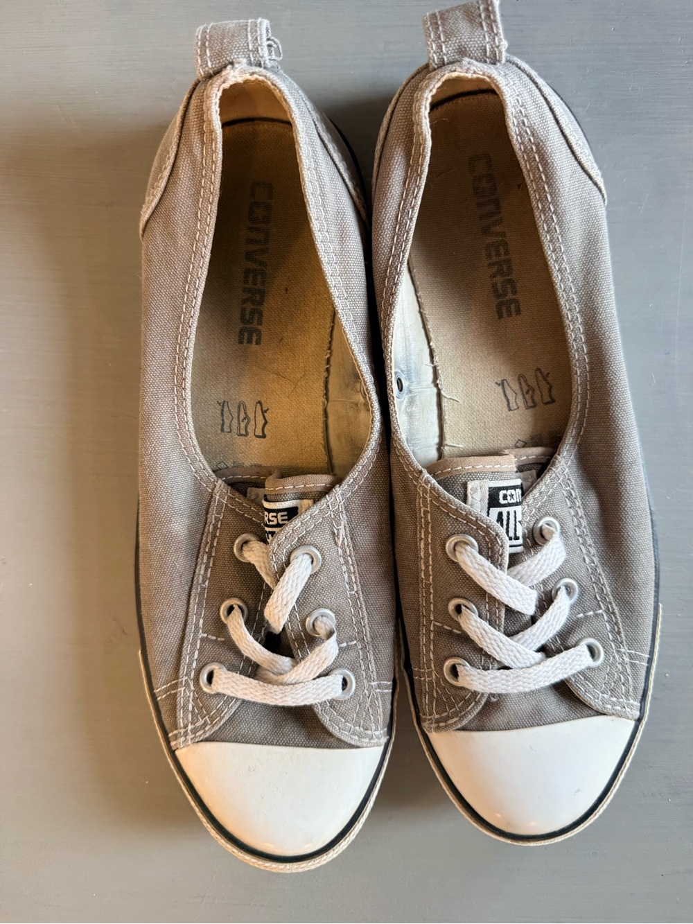 Grey Converse Ballet Lace Slip Size 8